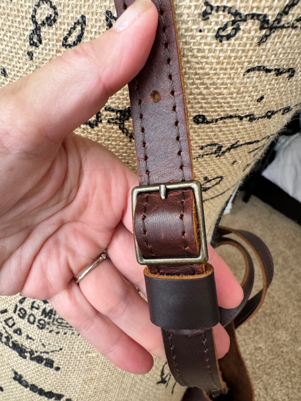 Brown Portland Leather Mini Crossbody Tote - Picture 6 of 10